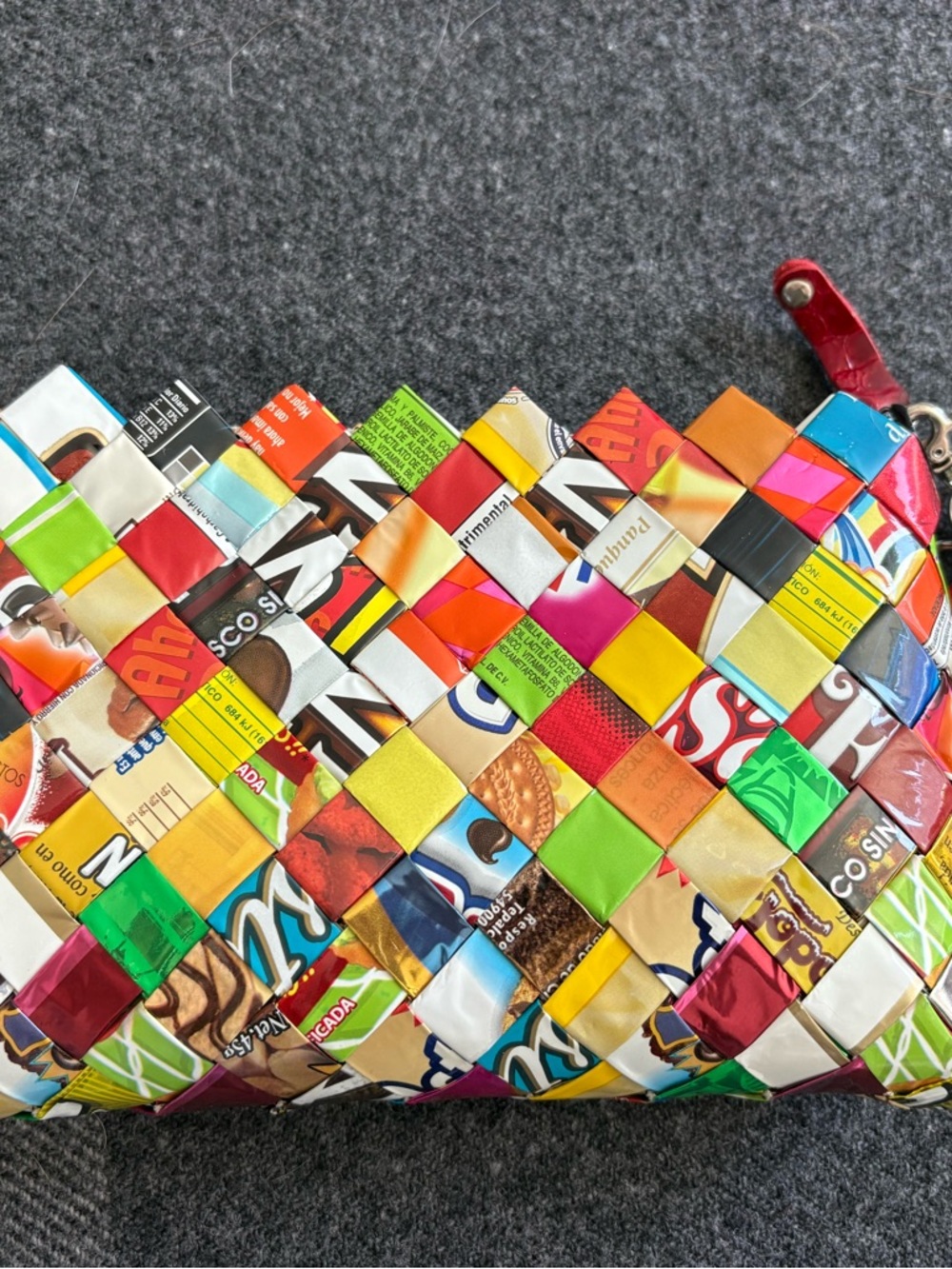 Nahui Ollin Vibrant Multicolor Woven Upcycled Wristlet